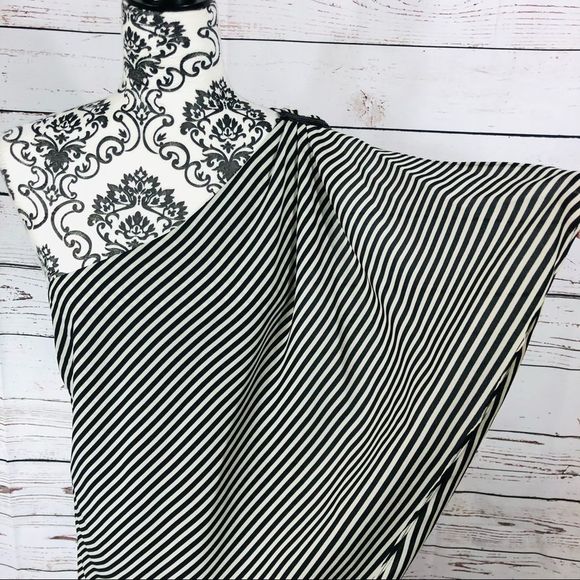 H by Halston Asymmetrical One Shoulder Flowy Draped Striped Cocktail Dress XL - Picture 4 of 8